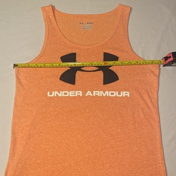 Under Armour Women's Fitted Orange and Blue Workout Tank Top Size Medium EUC - Picture 5 of 8